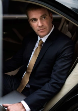 business man in limo
