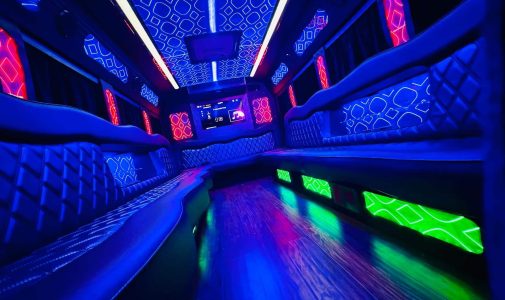 Luxury interior party bus