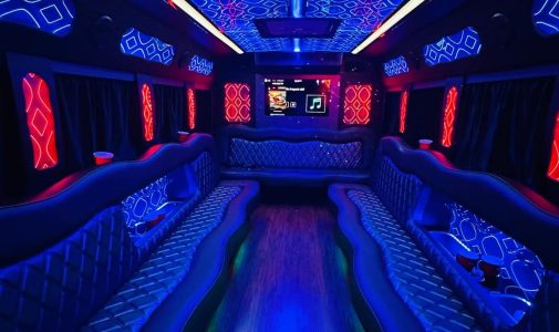 Luxury interior party bus